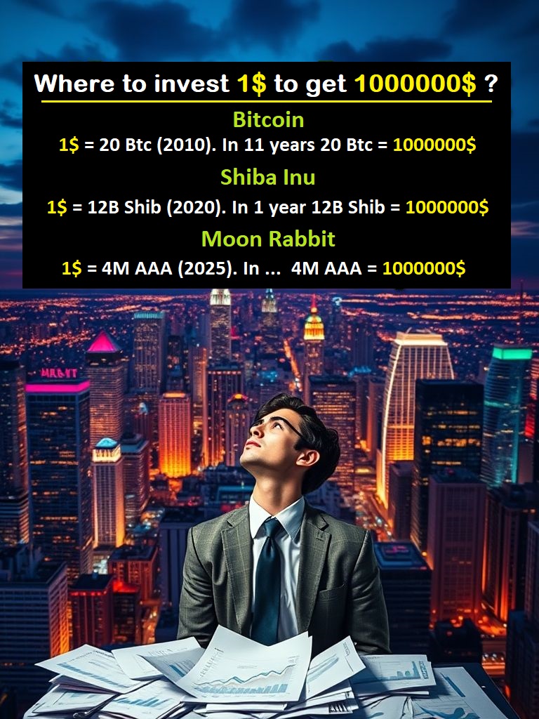 $1 can easily become $1 million 💰Just  hodl   (#MoonRabbit).    It's a matter of time 🕐

dex-trade.com/spot/trading/A… pancakeswap.finance/swap?+chain=bs… 

#Crypto #AAA #Bullrun #1000000x