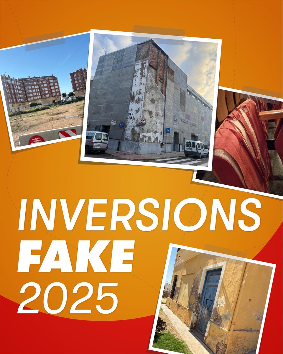 Queda poc perquè acabe 2025 i és moment de fer balanç. 📝

Sabeu que el 90% de les inversions aprovades per PSOE i Compromís no s’han executat? 🤯

Treballar per millorar Vila-real i complir amb la seua paraula pareix que no va amb ells… 

#InversionsFake2025 #desgovern #caos