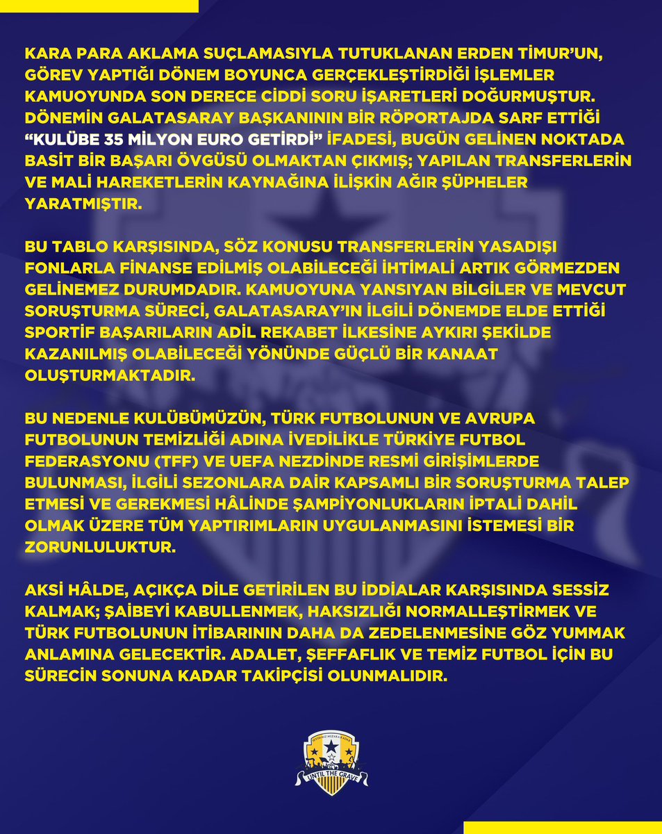 Şaibeli Parayla Gelen Şampiyonluklar Sorgulanmalıdır! <a href="/UEFA/">UEFA</a> <a href="/TFF_Org/">TFF</a> <a href="/Fenerbahce/">Fenerbahçe SK</a>
