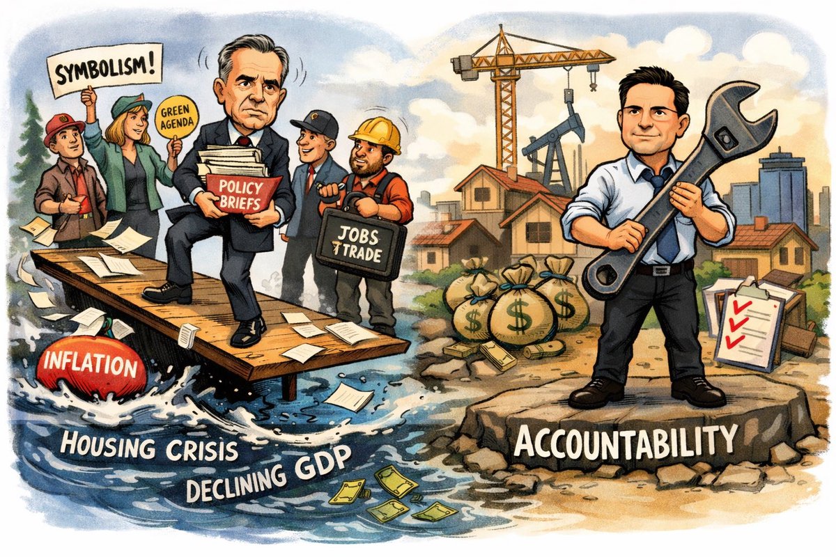 WayneMathison's tweet image. There is a comforting myth in modern politics that intelligence and credentials can substitute for courage. If the people in charge are smart enough, we are told, the problems will sort themselves out. Wisdom without action is just decoration. And Canada is drowning in…