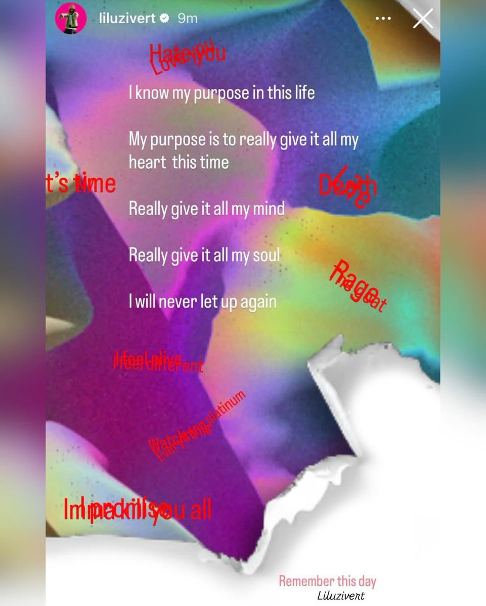 A message from Lil Uzi Vert 💕

“I know my purpose in this life. My purpose is to really give it all my heart this time. Really give it all my mind. Really give it all my soul. I will never let up again.”