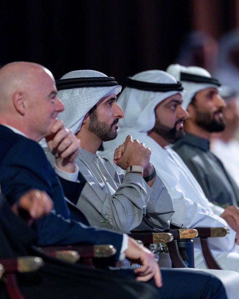 AlhashmiIs13459's tweet photo. His Highness Sheikh Hamdan bin Mohammed attended the inaugural World Sports Summit in Dubai, meeting global sports leaders, including FIFA President Gianni Infantino, and witnessing the launch of a new annual FIFA awards event from Dubai. https://t.co/qMK1DPBTBs