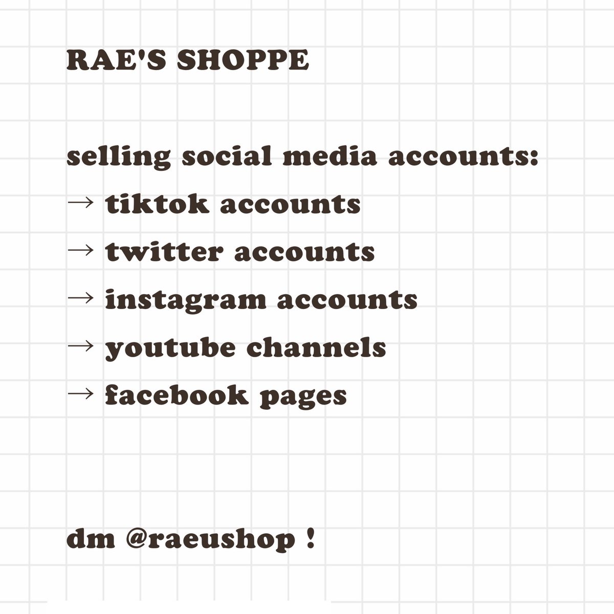 rae | tiktok account for sale tweet media