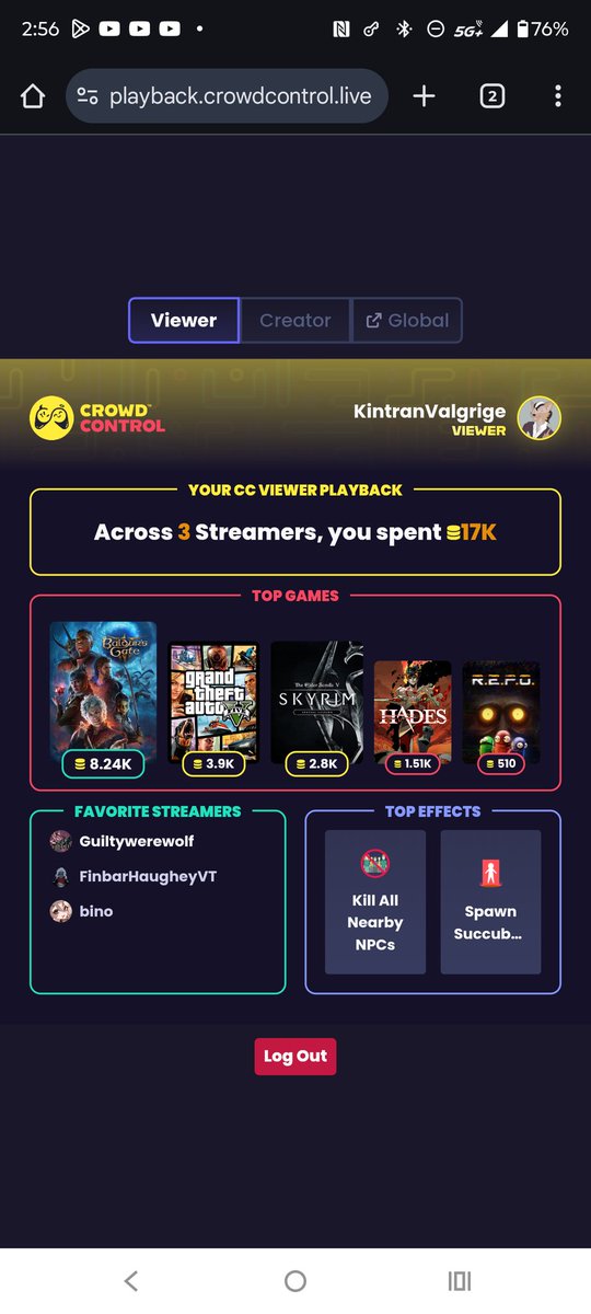 KintranValgrige's tweet image. What's my #CrowdControlplayback look like?

I definitely did more pestering than I received.