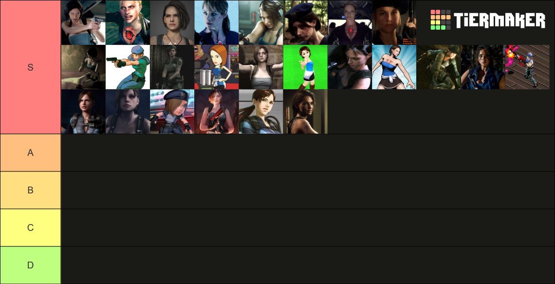 Jiks2111's tweet image. Jill tier list ! am I wrong ?