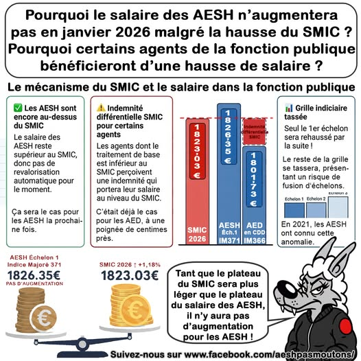 Raté ! Les #AESH étant à temps incomplet imposé, leur salaire, pourtant sous le seuil de pauvreté, ne sera pas rehaussé malgré la future hausse du #SMIC en #2026.
<a href="/NatEduc/">EducationNationale</a>  <a href="/EdouardGeffray/">Édouard Geffray</a> <a href="/EmmanuelMacron/">Emmanuel Macron</a> <a href="/AvsAeshGo/">AESH en action</a> <a href="/VademecumAesh/">Vademecum Aesh</a> <a href="/lecocqcharlotte/">Charlotte Parmentier Lecocq</a>