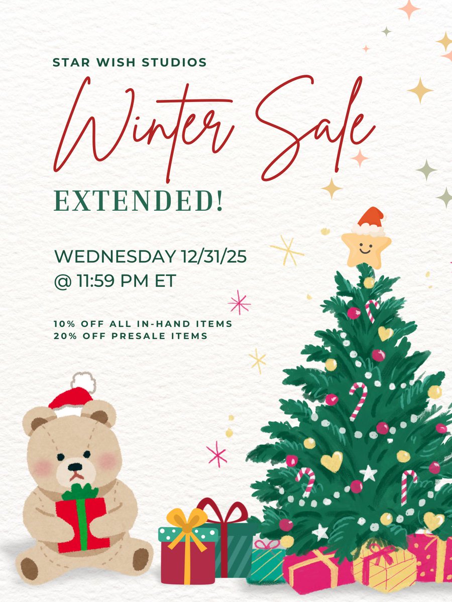 Happy Holidays! 🎄🎁 To spread more holiday cheer, we have extended our #wintersale to 11:59 PM ET on Weds 12/31!

As the year comes to a close, we would like to take a moment to express how grateful we are for you. Thank you for believing in our #smallbusiness! 🩵💜