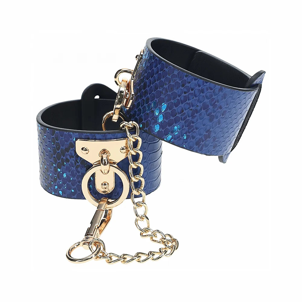 Tie up those naughty terrorists in style! Experience luxury restraint with handcuffs in striking blue and gold. Crafted from premium bonded leather, these cuffs deliver the perfect balance of comfort and control. 
joyboxx.com/products/ouch-…