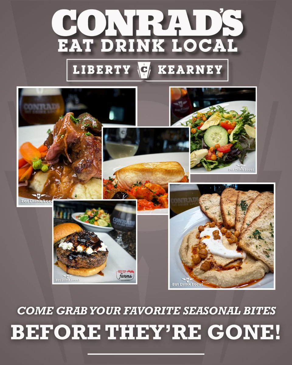 🎉 LAST CALL to savor our current seasonal menu, including the POT ROAST and HALIBUT! ✨
Changes coming January 1st... New year, new seasonal menu! Don’t miss your favorites before they’re gone!
-
Which one is your pick?
#EatDrinkLocal #Conrads816 #NorthlandProud