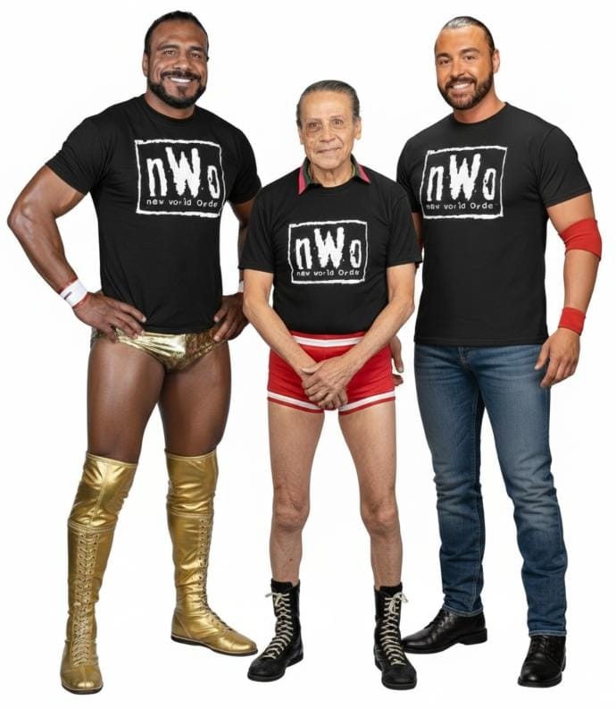 MartinUdv's tweet photo. fuego, fuego, chuchi, chuchi, llama a los bomberos, Se confirma que Triple Segovia, ha contratado a estos luchadores, ahora serán the New NWO, próximo debut en RAW. @Victorlatin77 @PrideOfMexico @kimshantalll  @kike_mayagoitia @trip https://t.co/rBe7o6as9X