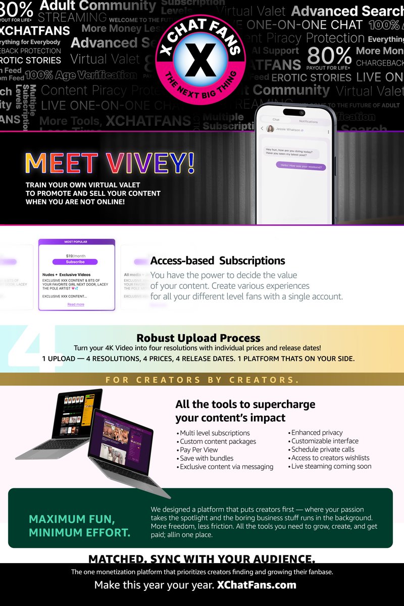 XChatFans's tweet image. Check out XChatFans.com The Creator's Platform is now LIVE!  Join today and Sign at our AVN Booth #111
