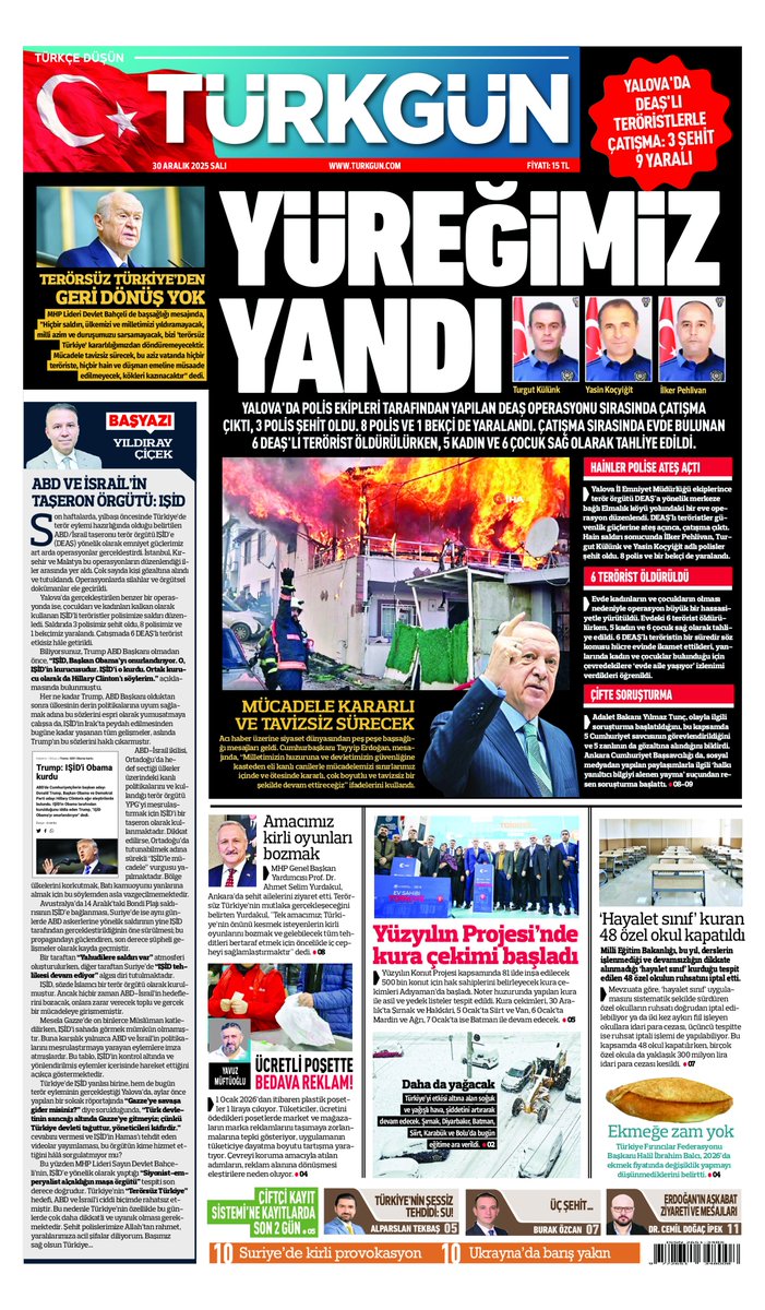 Gazetemizin 30 Aralık 2025 Salı baskısını inceleyebilirsiniz... #Türkgün #turkgungazetesi