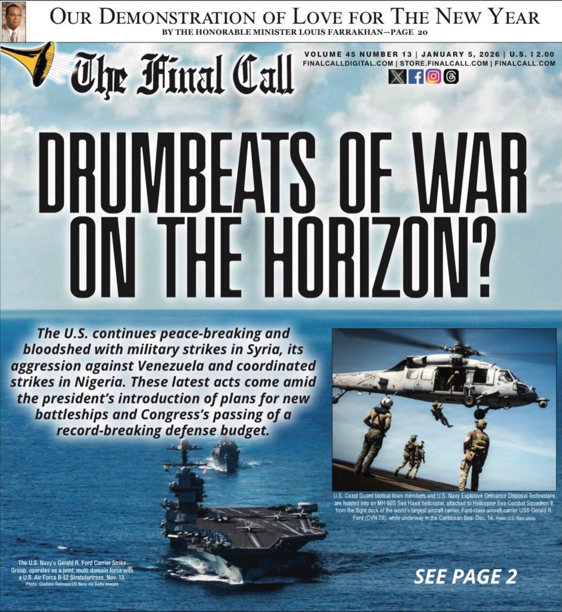 "Drumbeats of War on the Horizon? The U.S. continues peace-breaking and bloodshed with military strikes in Syria, its aggression against Venezuela and coordinated strikes in Nigeria. These latest acts come amid the..."

Learn more and subscribe @ finalcalldigital.com