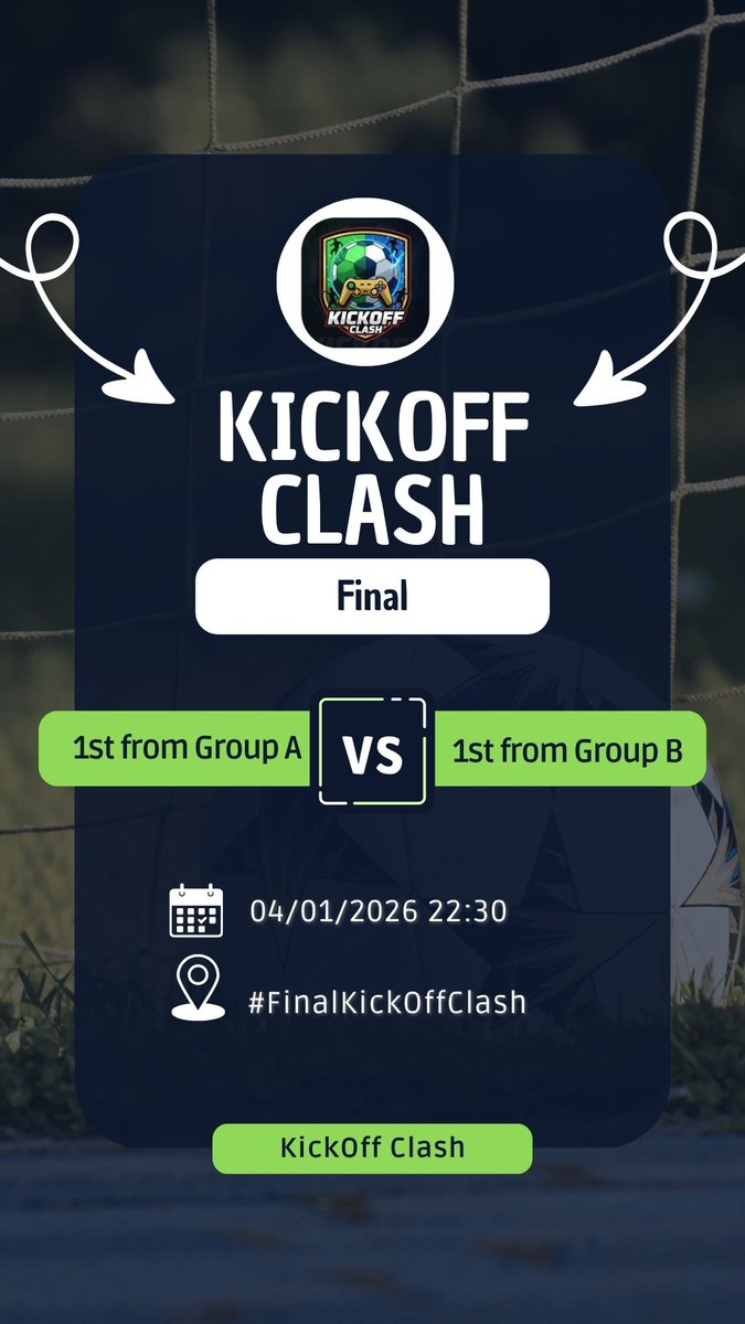 🏆🔥 FINAL DE KICKOFF CLASH 🔥🏆

📅dom., 04/01/2026 22:30

✅#FinalKickOffClash