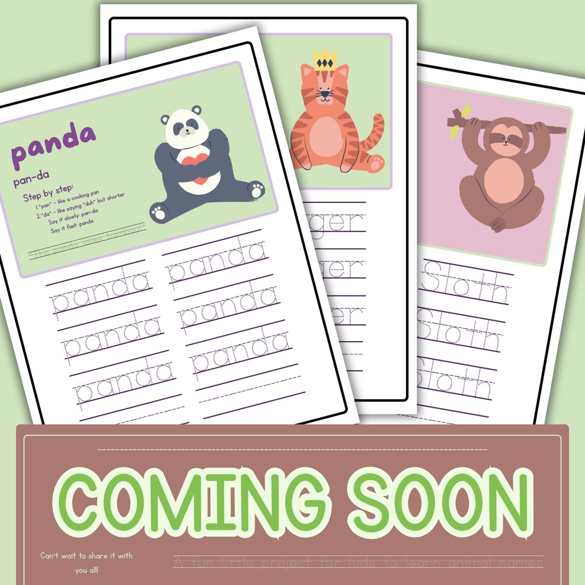 RomanaArsh9158's tweet image. 🎨📝 Work in progress! Coming soon~ A fun little project for kids to learn animal names 🐯🐼🐘
Can’t wait to share it with you all! 💖✨
#KidsLearning #AnimalNames #WIP