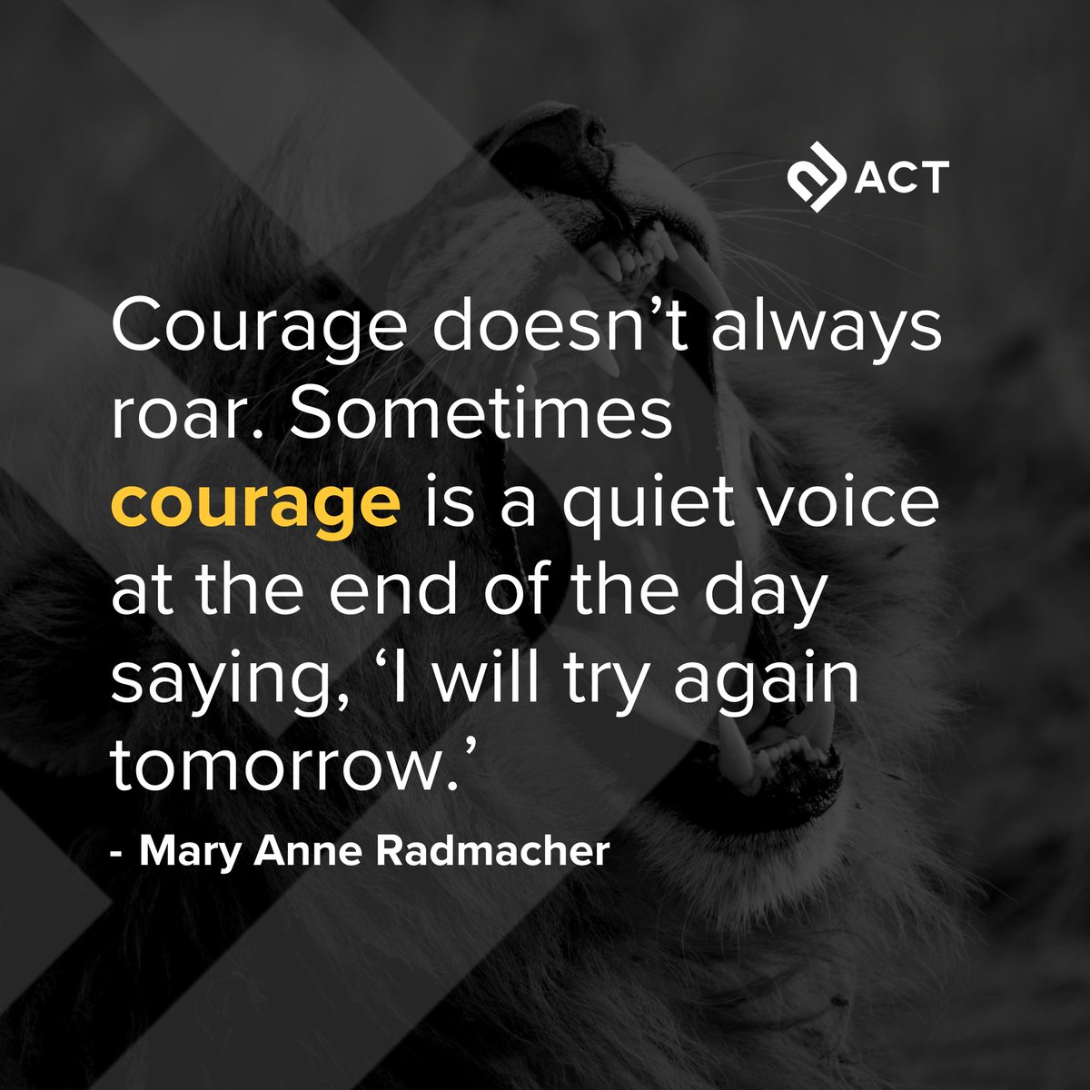 “Courage doesn’t always roar… sometimes it’s the quiet voice saying, ‘I’ll try again tomorrow.’”

Strength doesn’t always look loud. Sometimes it’s the steady choice to keep going. #MotivationMonday