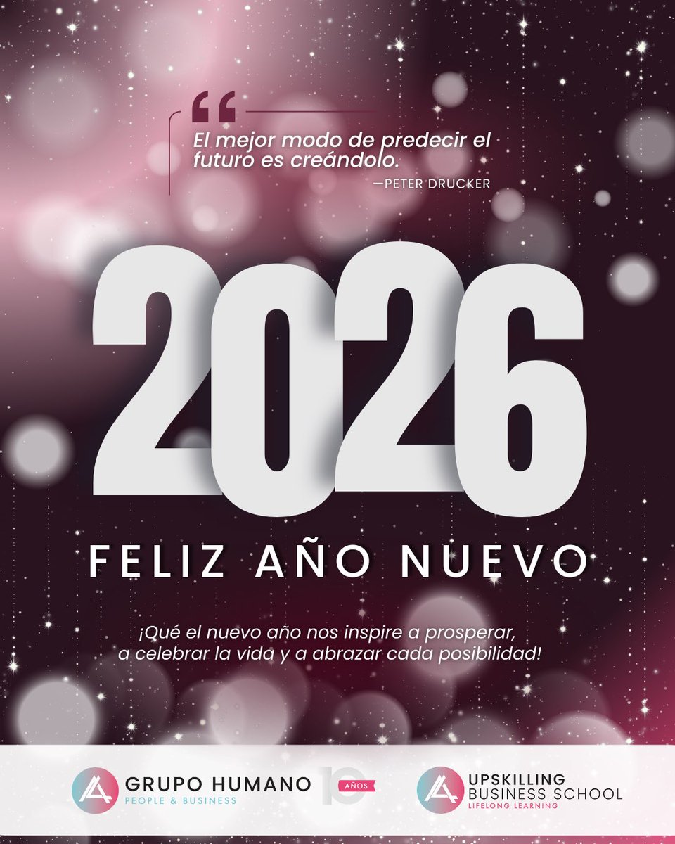 Les deseamos un #2026 que nos encuentre Re-Aprendiendo y avanzando hacia nuestro Bienestar. ¡𝗗𝗲 𝗻𝗼𝘀𝗼𝘁𝗿𝗼𝘀 𝗗𝗲𝗽𝗲𝗻𝗱𝗲!

— De parte de todo el equipo de <a href="/ALGrupoHumano/">AL Grupo Humano</a> y <a href="/upskillingb/">UpSkilling Business School</a>