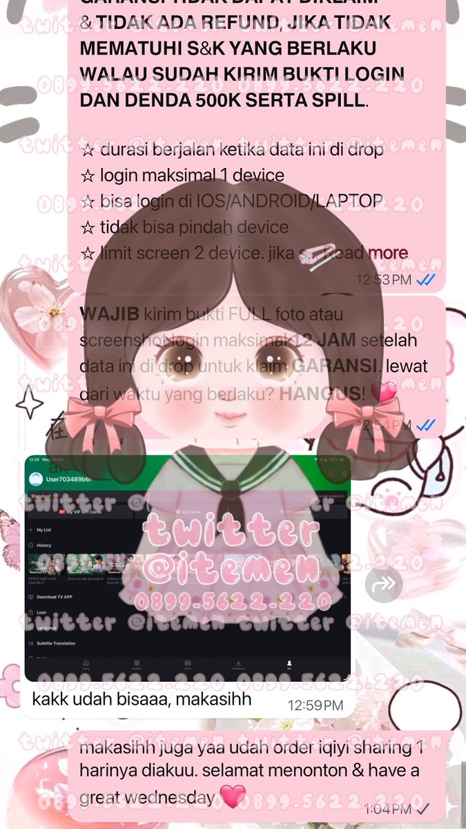 itemen's tweet image. 10.237 can-va designer 1 bulan
10.238 pri-me sharing anlim 1 bulan
10.239 iqi-yi sharing 1 hari
10.240 convert qris to shopee