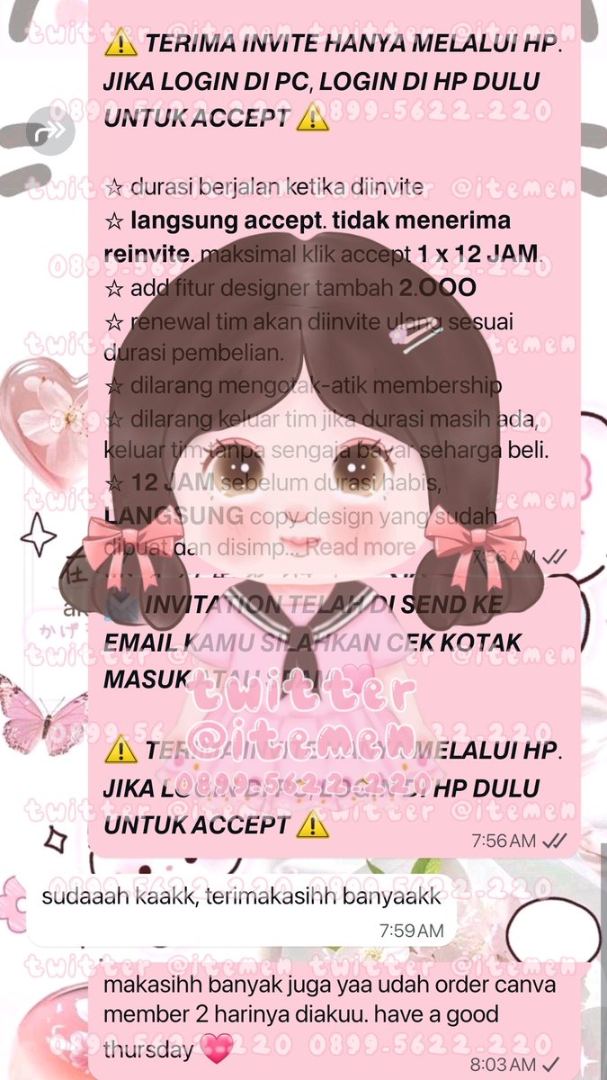 itemen's tweet image. 10.241 convert qris to gopay
10.242 can-va designer 7 hari
10.243 convert qris to seabank
10.244 can-va member 2 hari