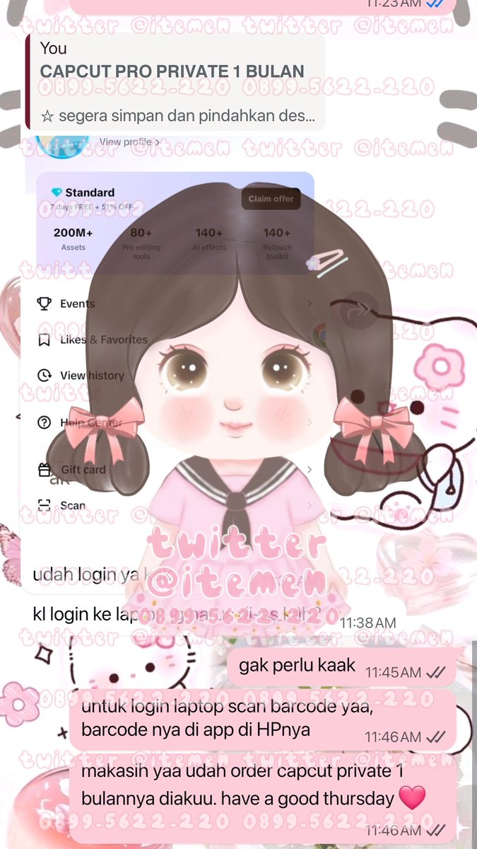 itemen's tweet image. 10.245 can-va member 1 bulan
10.246 cap-cut pro private 1 bulan
10.247 unlock akun karna umur
10.248 hbo ultimate anlim 1 bulan