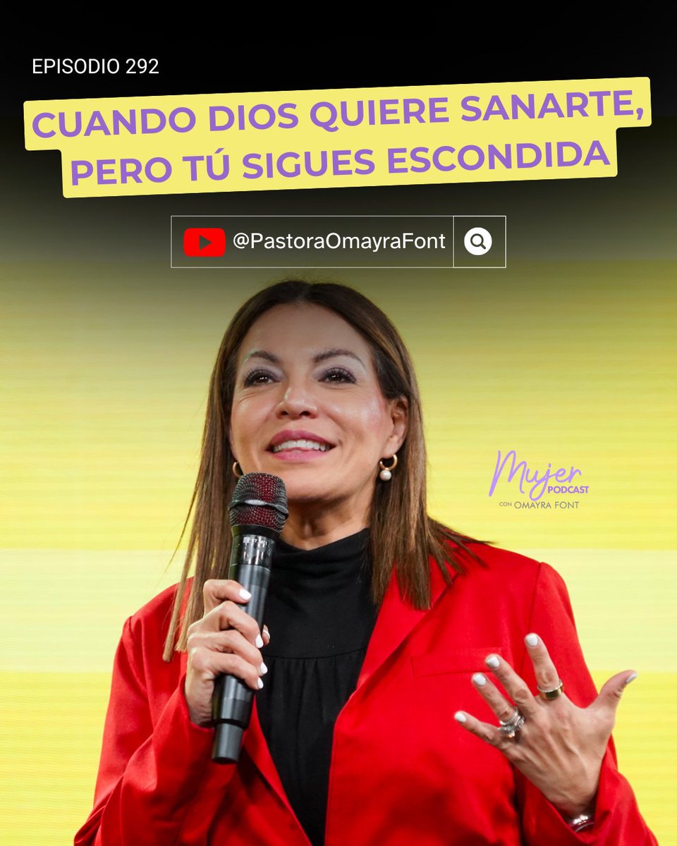El episodio 292 de Mujer, Podcast se titula: “Lo que sí sanas y lo que sigues repitiendo”. Ya se encuentra disponible en Youtube💘.

🔴 Visualiza el episodio completo a través de YouTube:
youtube.com/@PastoraOmayra…

Encuentra todo mi contenido en mi plataforma Divinas. Ingresa a