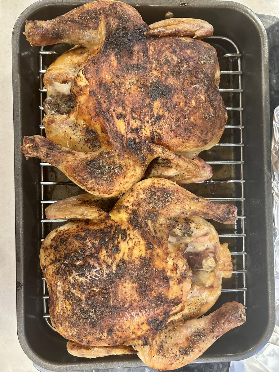 kamp_terri's tweet photo. @ChefGruel I did your dry brine on my Amish chickens . Same as I did on my prime rib according to your instructions. They turned out so juicy and flavorful. https://t.co/HDGLPFmqFj