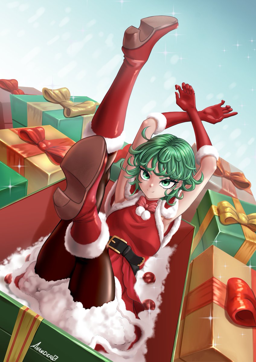 Anander0's tweet photo. A bit late, but I wrapped up the Christmas drawing I was doing. https://t.co/ziyFHumPfL