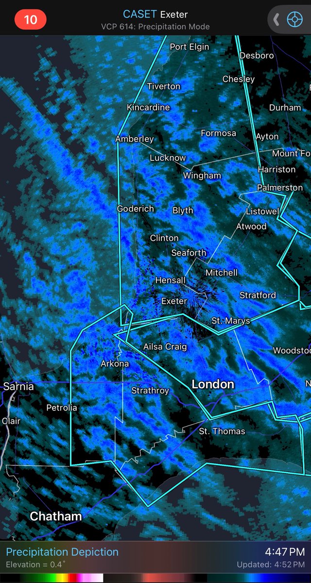Dangerous snow squalls are becoming more organized this evening. Strong winds of 60-80km/h are leading to persistent near zero visibility coupled with heavy snowfall rates. Several highways are closed and this will likely increase tonight. Could use a blizzard warning? #Onstorm