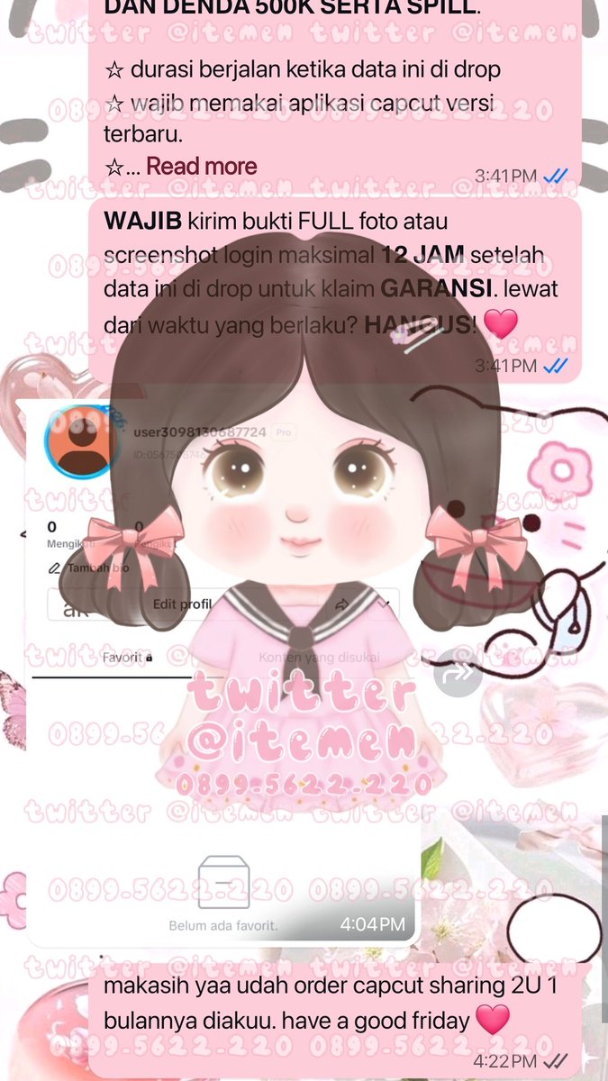 itemen's tweet image. 10.253 cap-cut sharing 2U 1 bulan
10.254 pri-me sharing 1 hari
10.255 hbo ultimate anlim 1 bulan
10.256 can-va designer 1 tahun