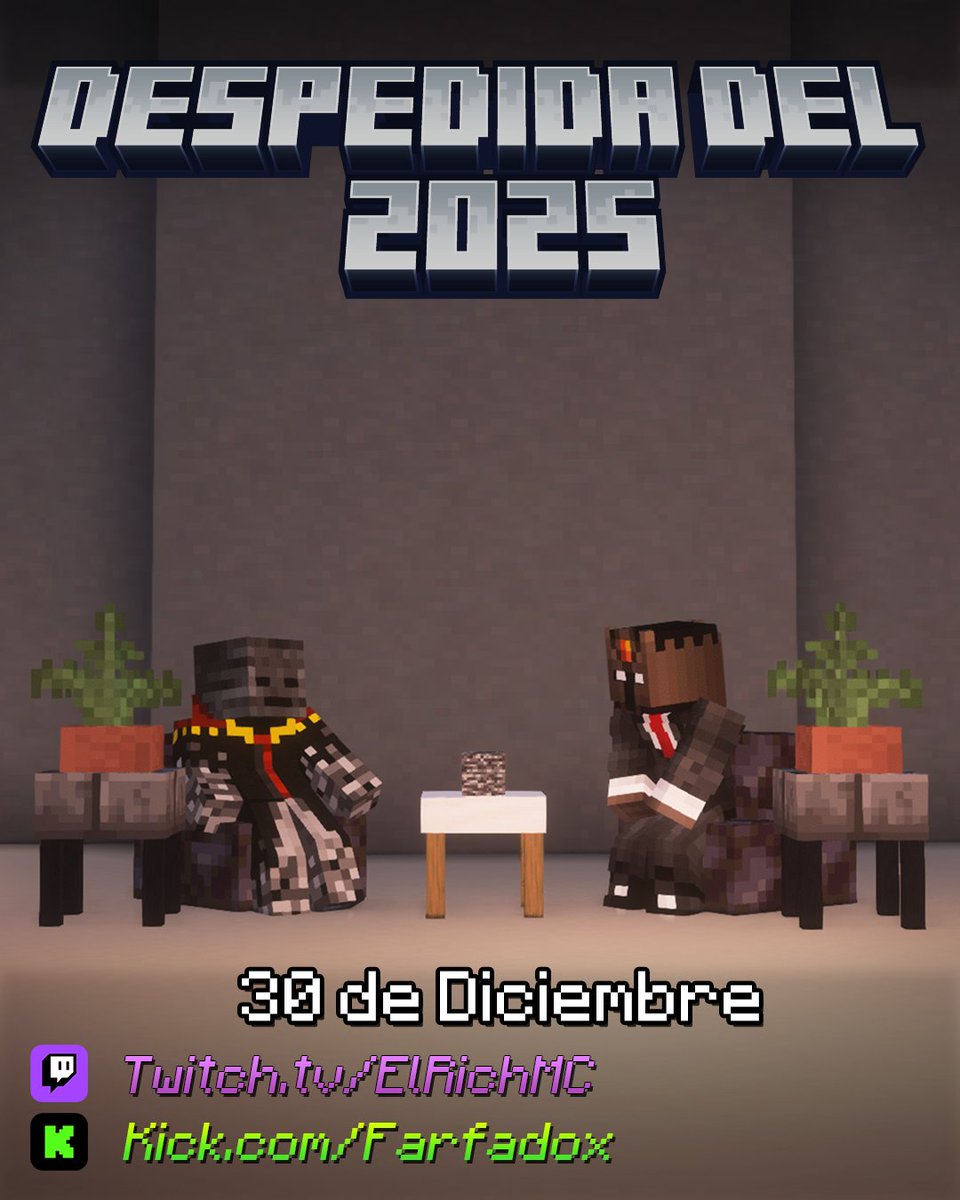 SoyFarfadox's tweet image. 🎇 DESPEDIDA DEL AÑO 2025 🎇
¡Con @ElRichMC !

🗓️Mañana 30 de Diciembre.
🇦🇷 16:00hs
🇪🇸 20:00hs
🇲🇽 13:00hs