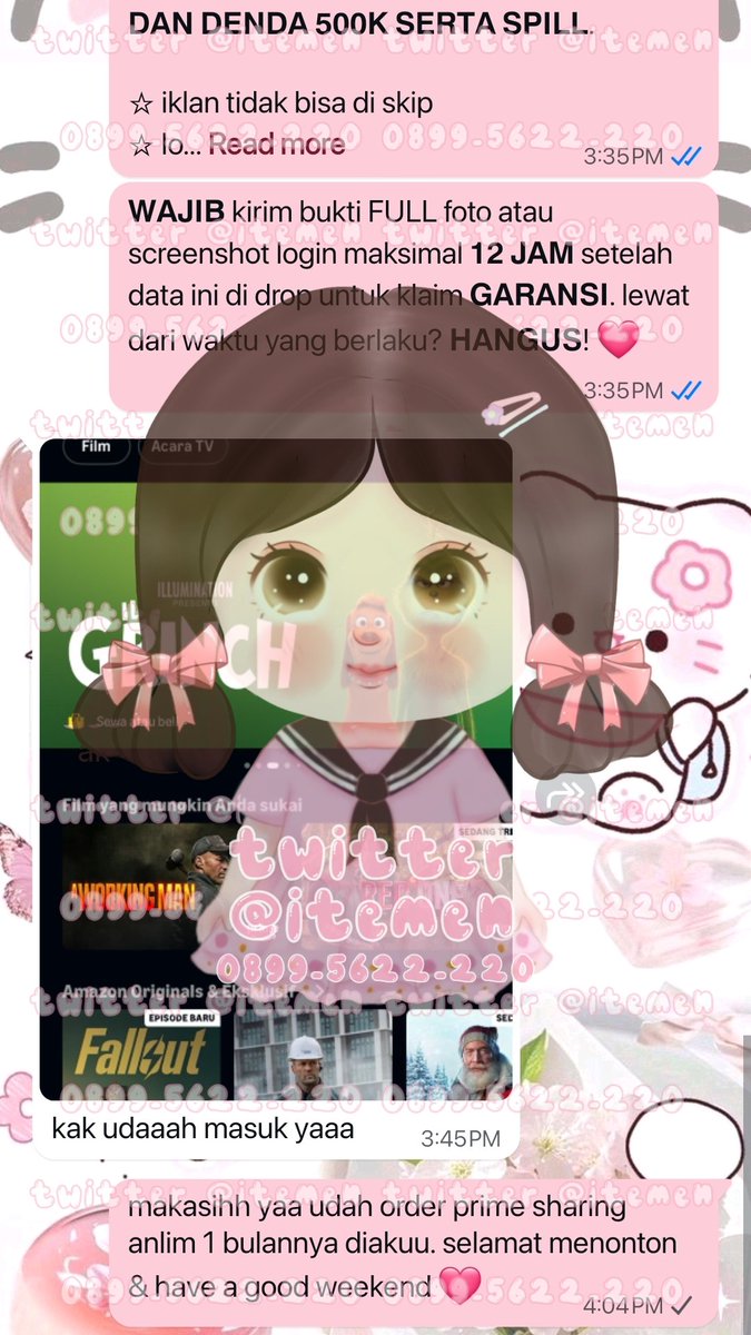 itemen's tweet image. 10.261 convert gopay to seabank
10.262 iqi-yi premium anlim 1 bulan
10.263 iqi-yi sharing 3 harian
10.264 pri-me sharing anlim 1 bulan