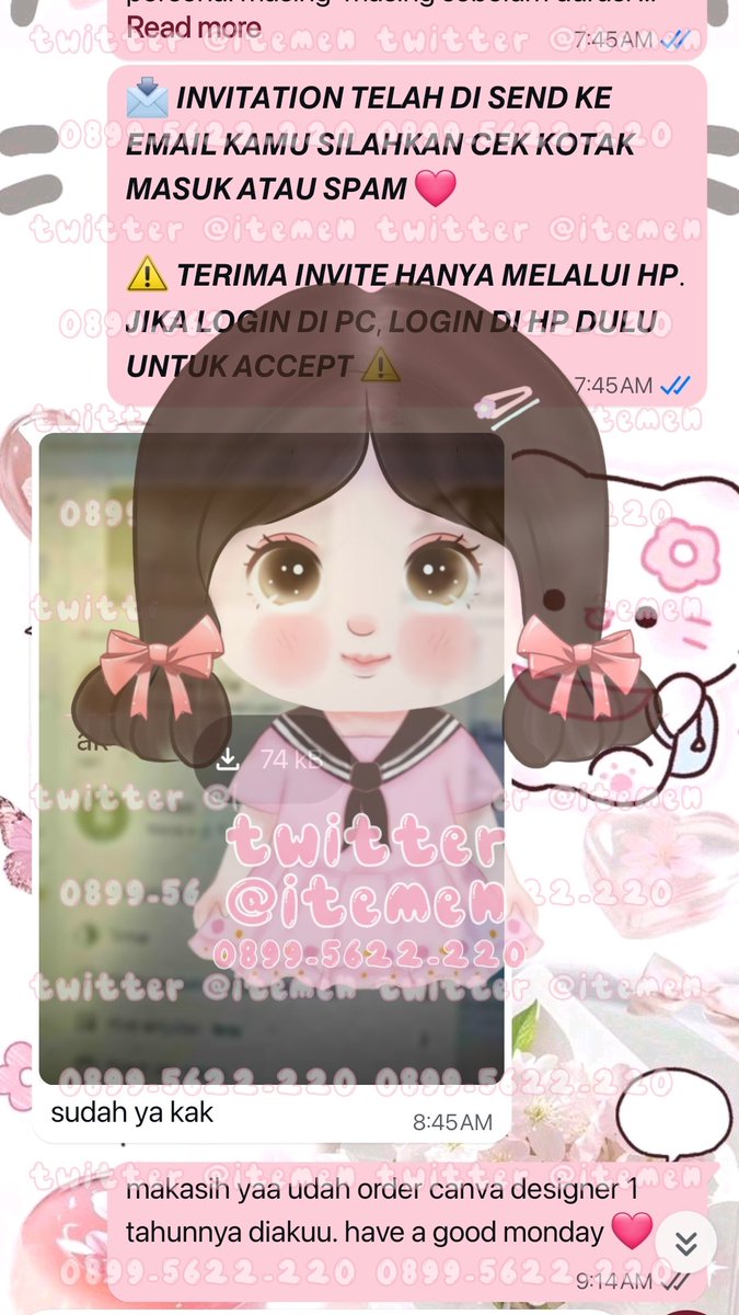 itemen's tweet image. 10.273 convert qris to shopee
10.274 can-va member 2 bulan
10.275 can-va designer 1 tahun
10.276 can-va member 3 bulan