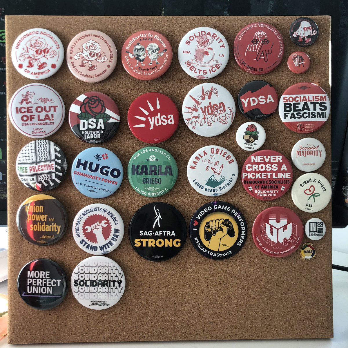 My constantly growing dsa/labor pin collection 😈