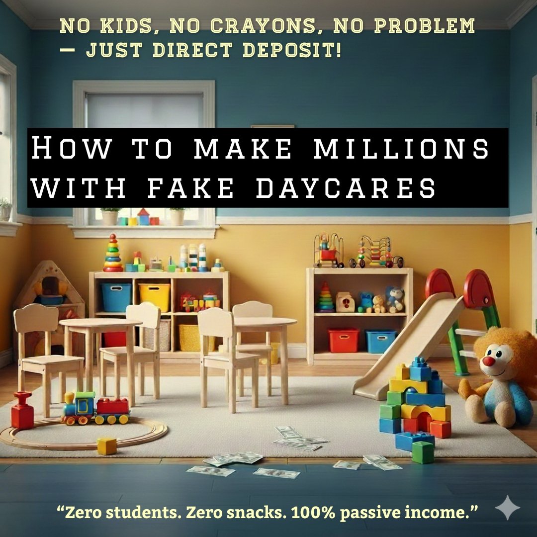 TheMiddleWave's tweet image. “The Minnesota miracle: How to get rich doing absolutely nothing — daycare edition.”