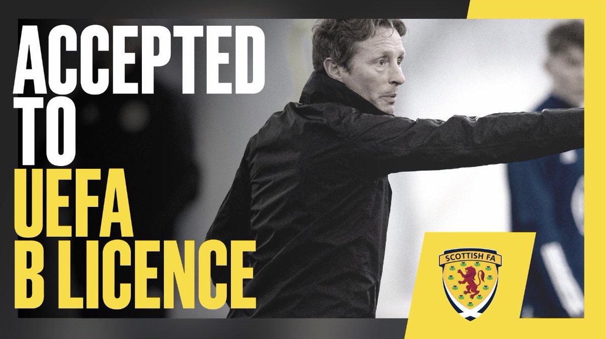 Delighted to be on 2026 Intake for UEFA B candidates 💪🏻

#ScottishFACoachEd
