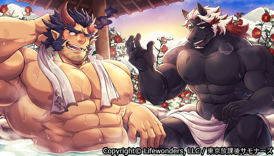 I was in charge of a limited AR illustration [駆け馬に鬼のかけ湯] featuring Takemaru and the newly added Glashtyn implemented in [Tokyo Afterschool Summoners]!
It was an honor to be hired for this, I hope everyone is having a great holiday! 🎄 #放サモ