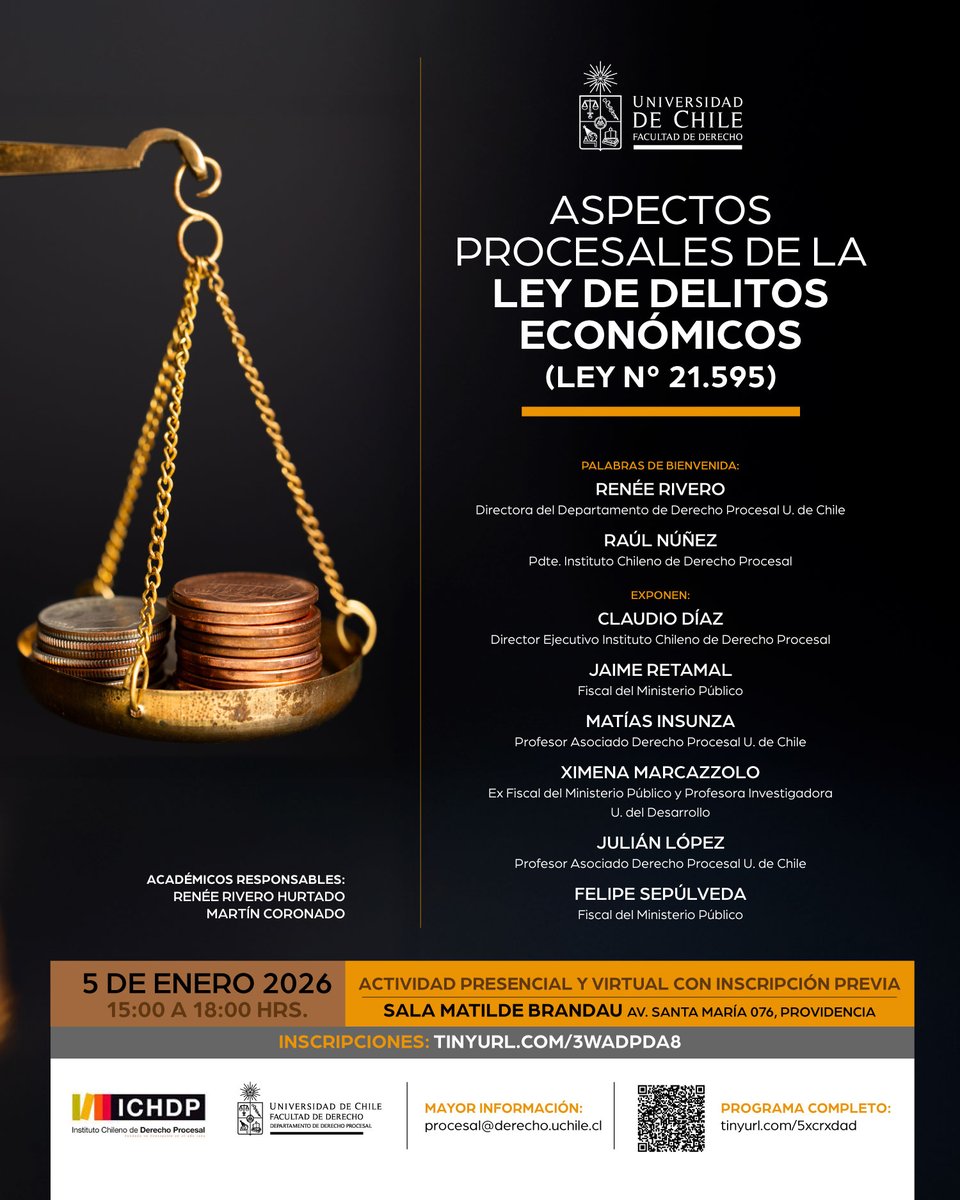 ➡️ "Aspectos Procesales de la Ley de Delitos Económicos": uchile.cl/d235945