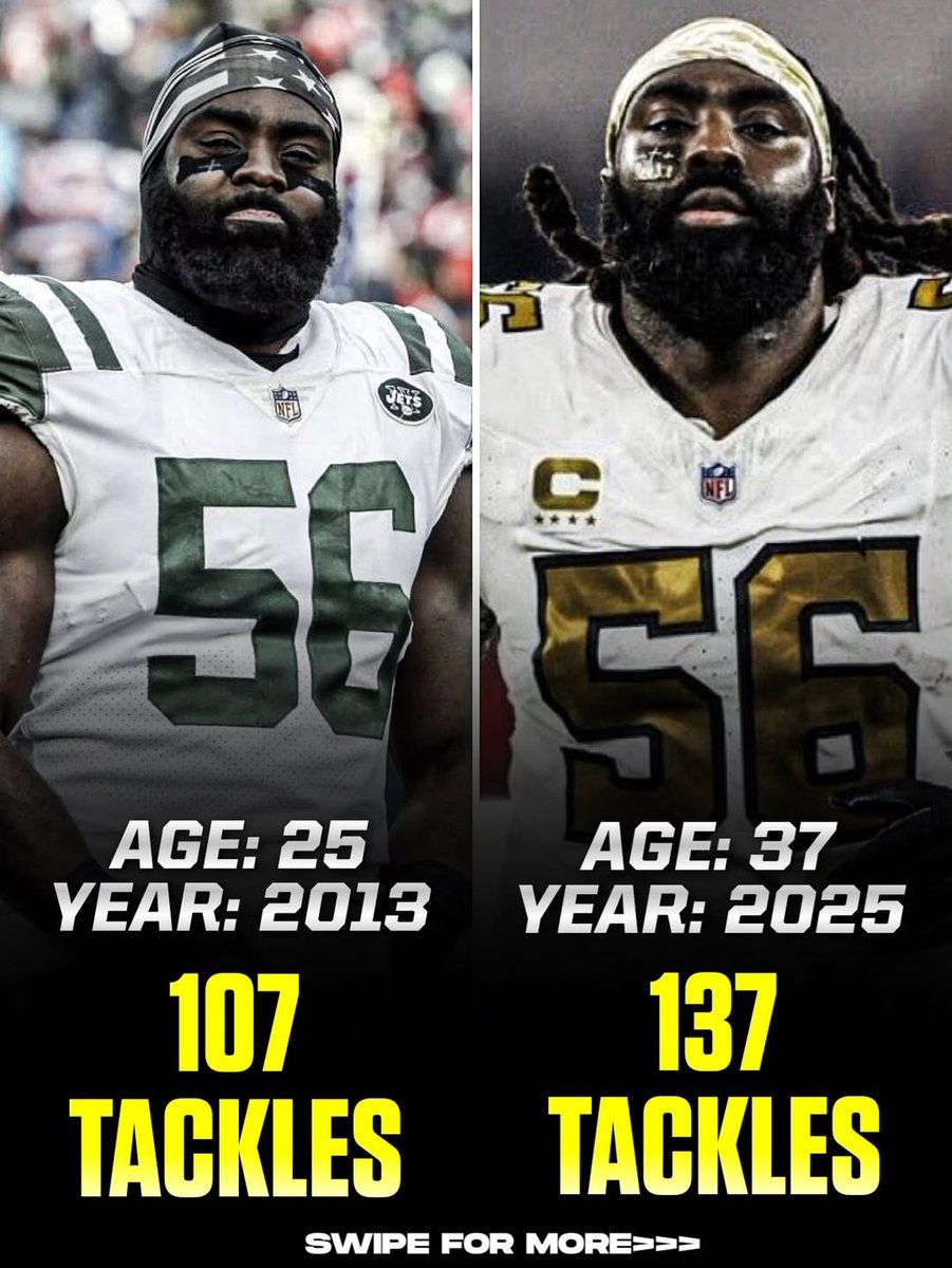 BootKreweMedia's tweet image. Cam Jordan and Demario Davis are ageless wonders 😳

(Via @espn)