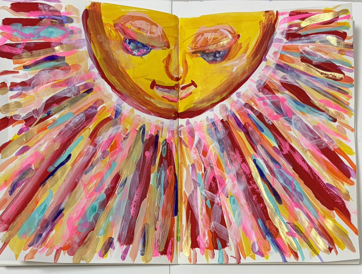 太陽は　まんぞくした
夜のひかりは　見れないけれど
ぽかぽか　あたたかい色が
からだから　あふれ出るようだった。　#12/29