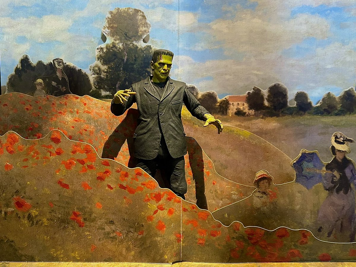 patrickjesson's tweet image. I got a beautiful Monet pop-up book as a Christmas gift and I stuck some action figures into it #mortalkombat #it #frankenstein #teenagemutantninjaturtles #tmnt #figurephotography #monet