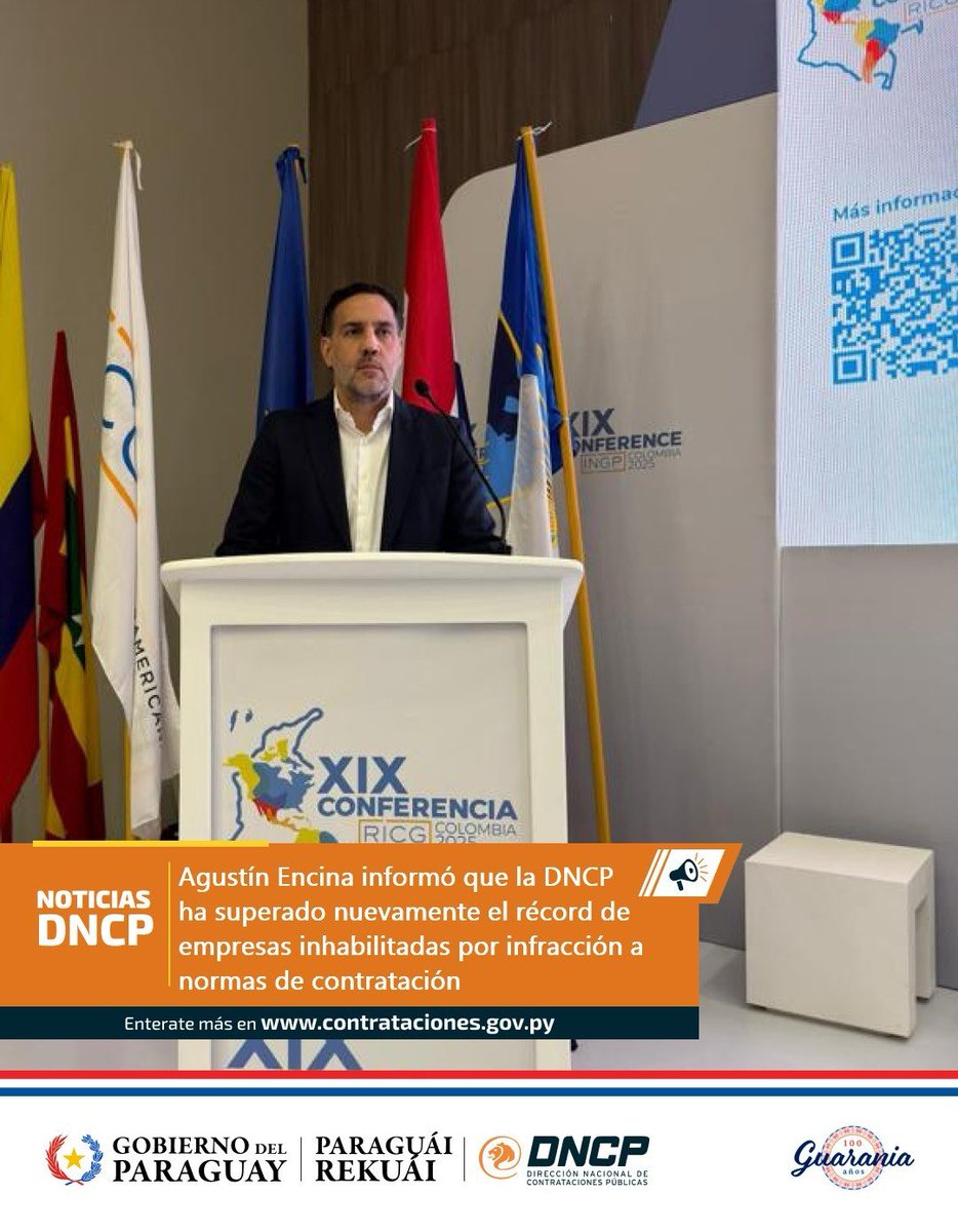 📰 Agustín Encina informó que la DNCP ha superado nuevamente el récord de empresas inhabilitadas por infracción a normas de contratación.
Leé más ingresando a 🔗 bit.ly/4aDibqq