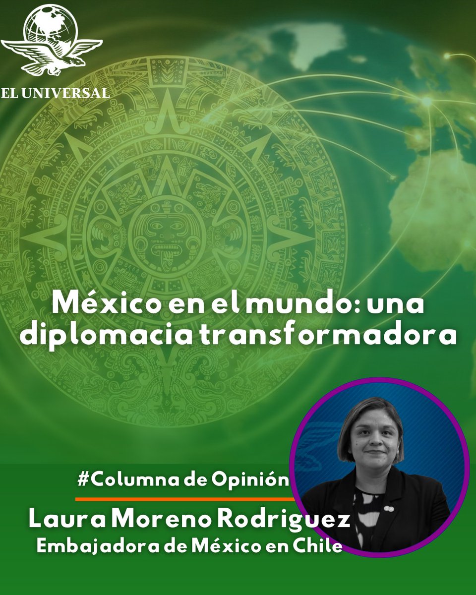 Comparto en @eluniversalmx una reflexión sobre nuestra política exterior. 🇲🇽
El Humanismo Mexicano  ha demostrado que la soberanía y la cooperación no son excluyentes. ⚖️🕊️
México 🇲🇽 y Chile 🇨🇱 alianza regional estrategica.
Les invito a leer la columna 👉🏻
eluniversal.com.mx/opinion/laura-…