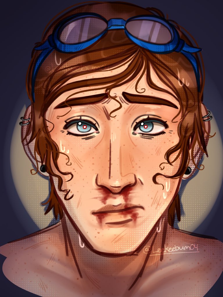 leekeebum04's tweet image. csp and ibispaint redraw, kinda fucked up his nose but there’s no going back now #waterboy #dispatch #fanart