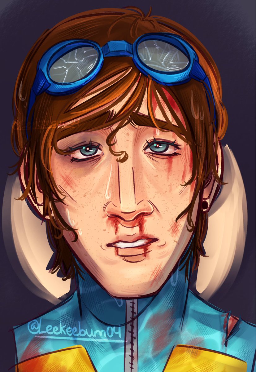 leekeebum04's tweet image. csp and ibispaint redraw, kinda fucked up his nose but there’s no going back now #waterboy #dispatch #fanart