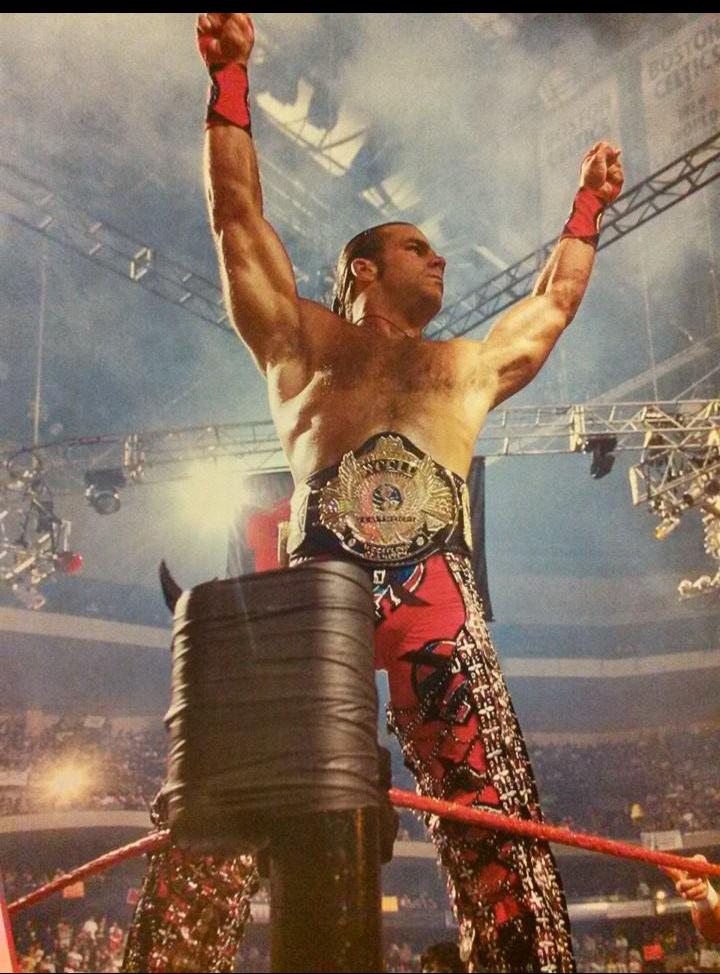WrestlingIsKing's tweet image. WWF Champion Shawn Michaels,before his Title defense vs Stone Cold Steve Austin in the main event of WrestleMania XIV