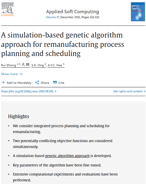 Ong_Soh_Khim's tweet photo. A simulation-based genetic algorithm approach for remanufacturing process planning https://t.co/V4hYtuWCWZ
#remanufacturing #geneticalgorithm #processplanning #SustainableDevelopment #scheduling #circulareconomy #manufacturing @ElsevierConnect #softcomputing https://t.co/F9kjVrrDHF