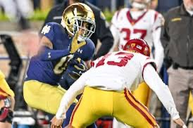 dougiesant's tweet image. Xavier Watts lives to pick off Los Angeles QBs.  No wonder Riley and USC wanted to end the series.  #XGonnaGiveItToYa #IrishInTheNFL ☘️☘️☘️