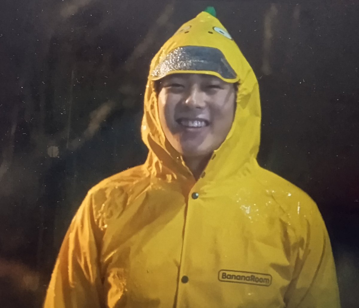 solacrush's tweet image. cutie bongseok with a dino raincoat🦕