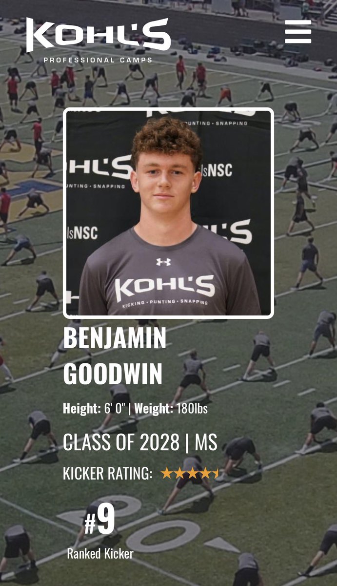 Blessed to say I am the #9 kicker in 🇺🇸
<a href="/HKA_Tanalski/">Adam</a> <a href="/Briggs_bourg/">briggs bourgeois</a> <a href="/Evrythngcnts/">Coach Michael Brown 143</a> <a href="/Rich_Chambliss/">Richard Chambliss</a> <a href="/Coach_Radke/">Luke Radke</a>