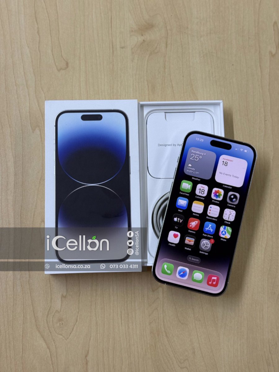 iCellonSA's tweet photo. iPhone 14 Pro 256GB on sale for only R11999⚫️🟢

FREE delivery via courier 🚚📦 Place your order at https://t.co/D8Dtiqqc29 or WhatsApp 0730334311. https://t.co/nsECuxSXrG